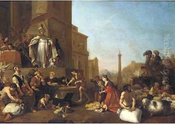 Joseph selling Corn Oil Painting by Bartholomeus Breenbergh