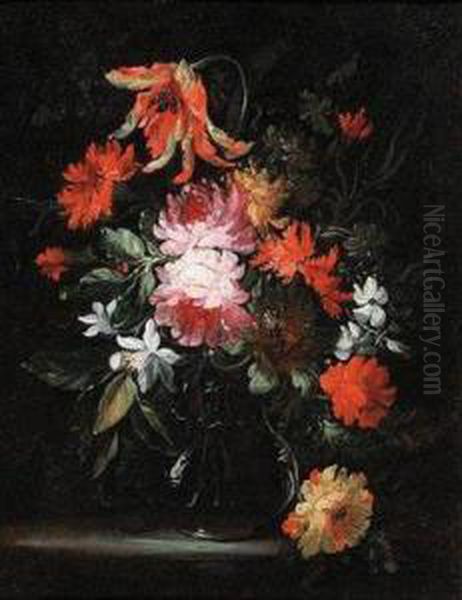 Blumenstillleben Ineiner Vase Oil Painting by Margherita Caffi