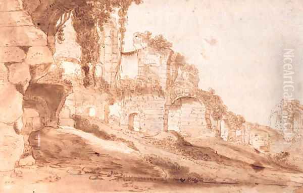 Roman ruins Oil Painting by Bartholomeus Breenbergh