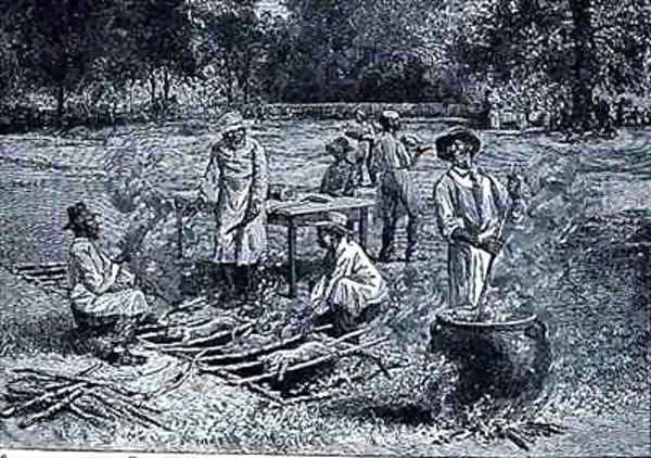 A Southern Barbecue Oil Painting by Horace Bradley