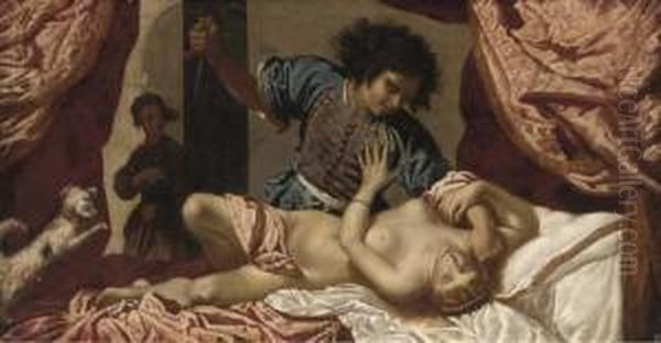 The Rape Of Lucretia Oil Painting by Guido Cagnacci