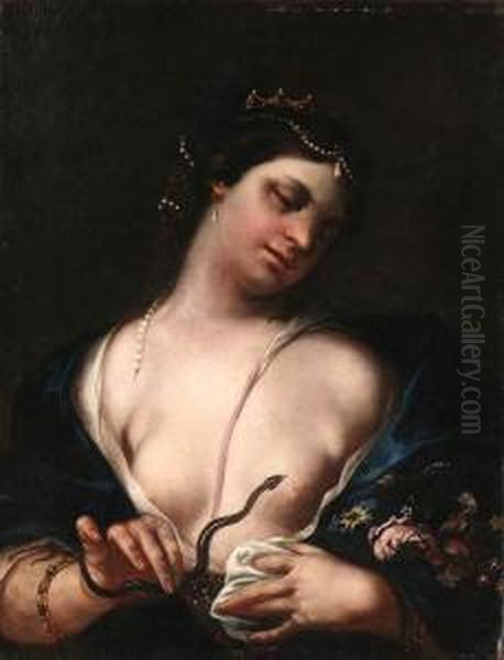 Cleopatra And The Asp Oil Painting by Guido Cagnacci