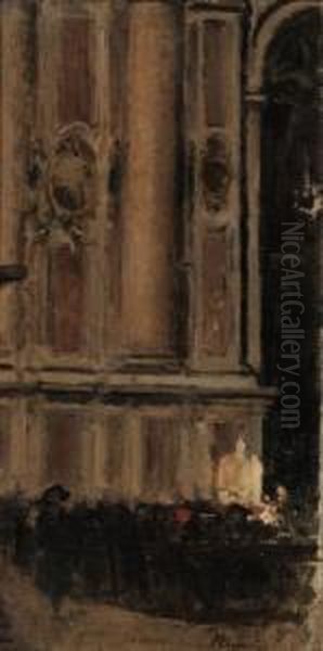 Interno Del Duomo Di Milano Oil Painting by Amerino Cagnoni