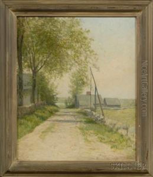 A Cape Cod Village Lane. Oil Painting by Charles Drew Cahoon