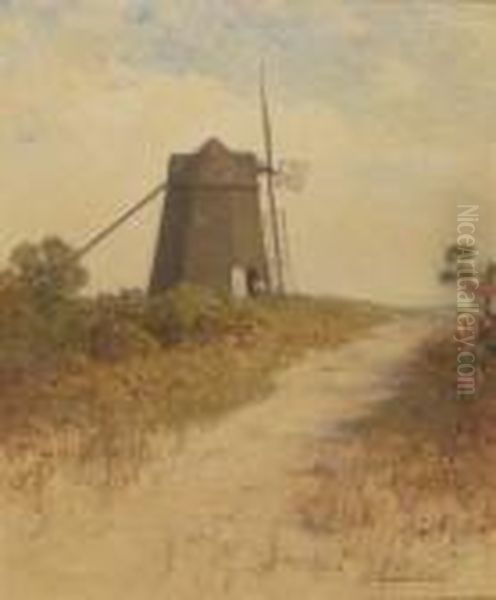 Cape Cod Windmill Oil Painting by Charles Drew Cahoon