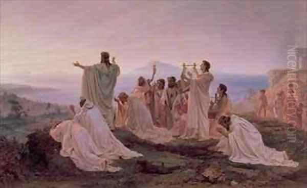 Pythagoreans' Hymn to the Rising Sun Oil Painting by Fedor Andreevich Bronnikov