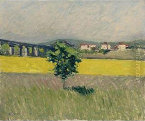 Prairie Au Pont D'argenteuil Oil Painting by Gustave Caillebotte