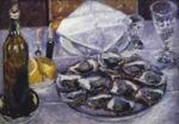 Nature Morte Aux Huitres Oil Painting by Gustave Caillebotte