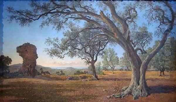 Grove of Olive Trees in Cimiez Oil Painting by Francois Bensa