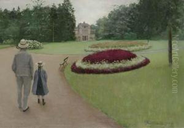 Le Parc De La Propriete Caillebotte A Yerres Oil Painting by Gustave Caillebotte