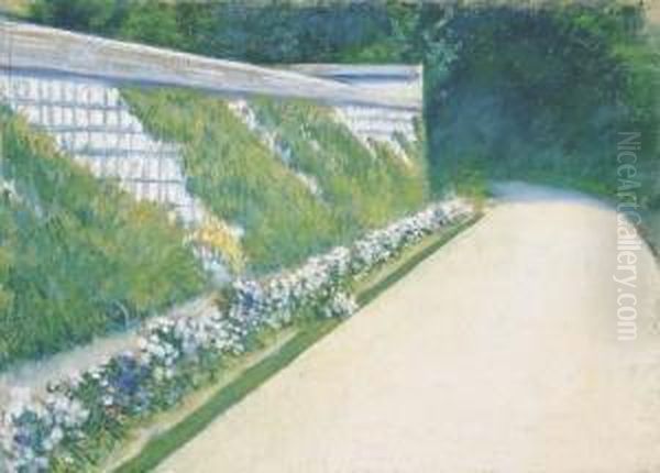 Le Mur Du Jardin Potager, Yerres Oil Painting by Gustave Caillebotte