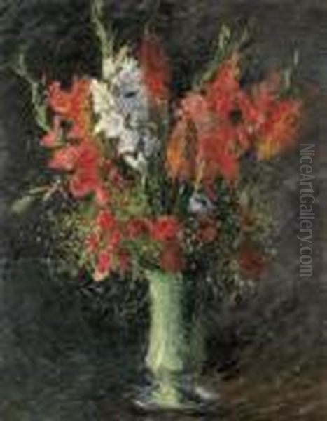 Vase De Glaieuls Oil Painting by Gustave Caillebotte