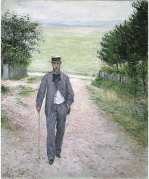 Promeneur Au Bord De La Mer Oil Painting by Gustave Caillebotte