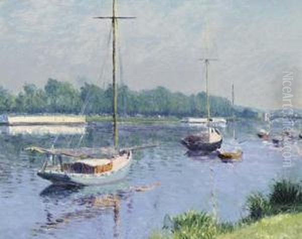 Le Bassin D'argenteuil Oil Painting by Gustave Caillebotte