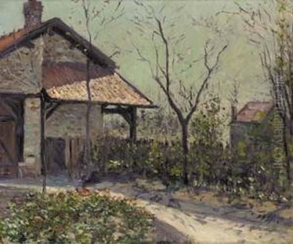 Hangar Dans Le Jardin Du Petit Gennevilliers Oil Painting by Gustave Caillebotte