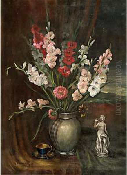 Vaso Di Fiori Oil Painting by Girolamo Cairati