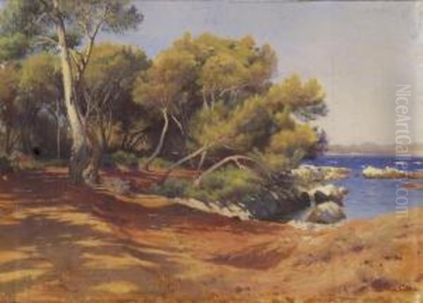 S.honorat Oil Painting by Arthur Jean Bapt. Calame