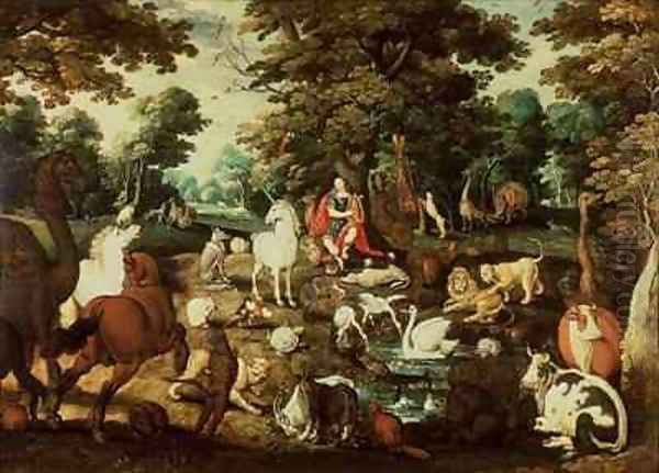 Orpheus Charming the Animals Oil Painting by Jacob Bouttats