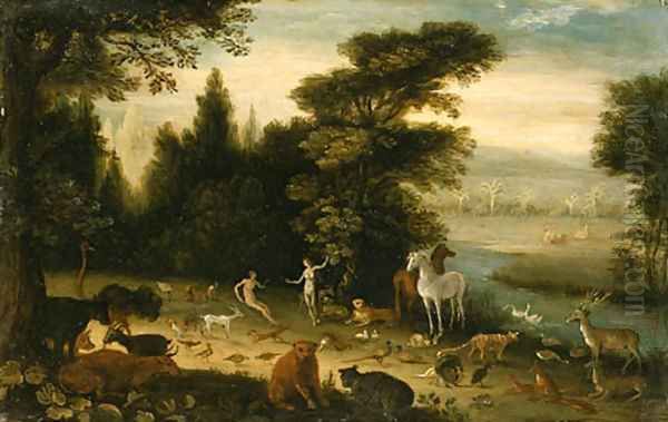 The Garden of Eden Oil Painting by Jacob Bouttats