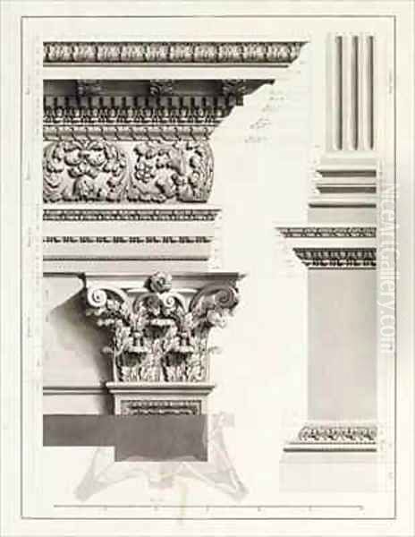 Elevation of Pedestal Entablature of the Arch at Tripoli Oil Painting by James (Abyssinian Bruce) Bruce