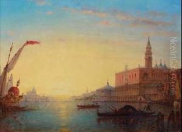 Venise Oil Painting by Charles Clement Calderon