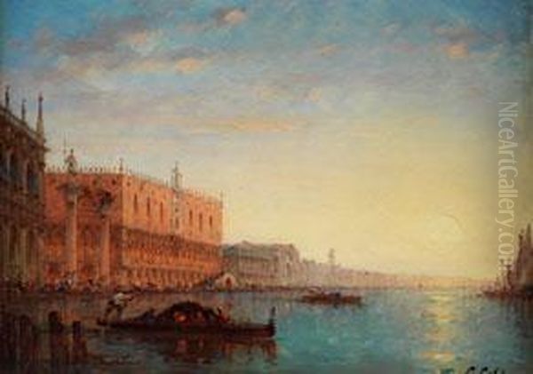 Ansicht Von Venedig Oil Painting by Charles Clement Calderon