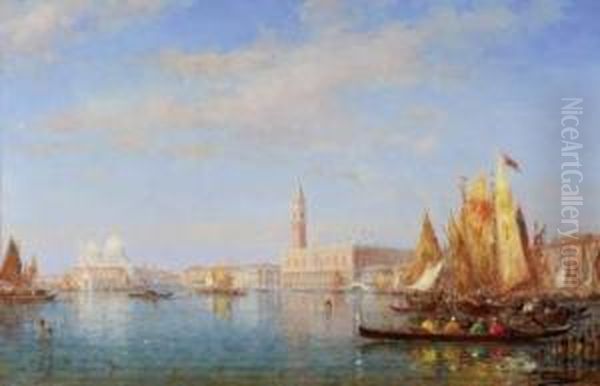  Embarcations A Venise  Oil Painting by Charles Clement Calderon