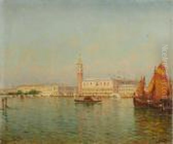 Vue De Venise Oil Painting by Charles Clement Calderon