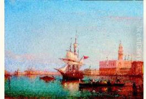 Vue De Venise Oil Painting by Charles Clement Calderon