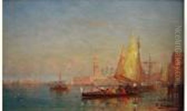  Vue De Venise  Oil Painting by Charles Clement Calderon