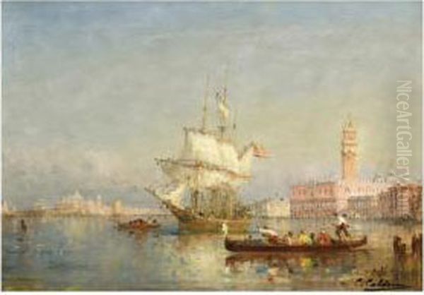 Vue De Venise Oil Painting by Charles Clement Calderon