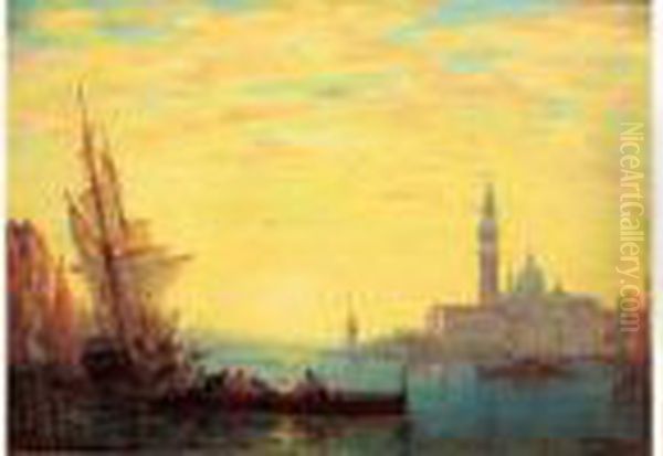 Vue De Venise Oil Painting by Charles Clement Calderon