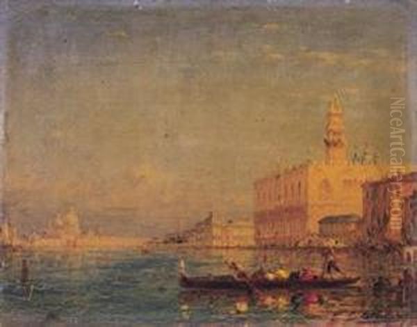 Sommerliche Ansicht Von Venedig. Oil Painting by Charles Clement Calderon