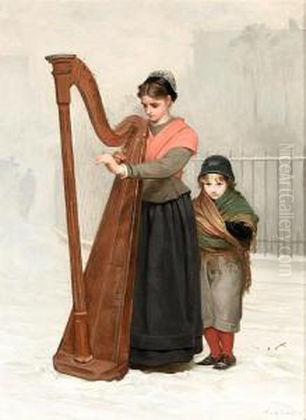 The Orphans Oil Painting by Philip Hermogenes Calderon