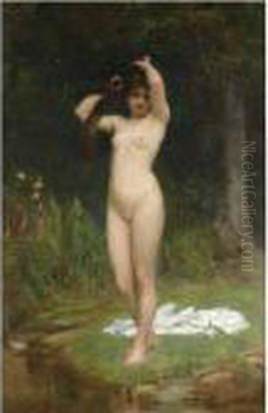 A Woodland Nymph Oil Painting by Philip Hermogenes Calderon