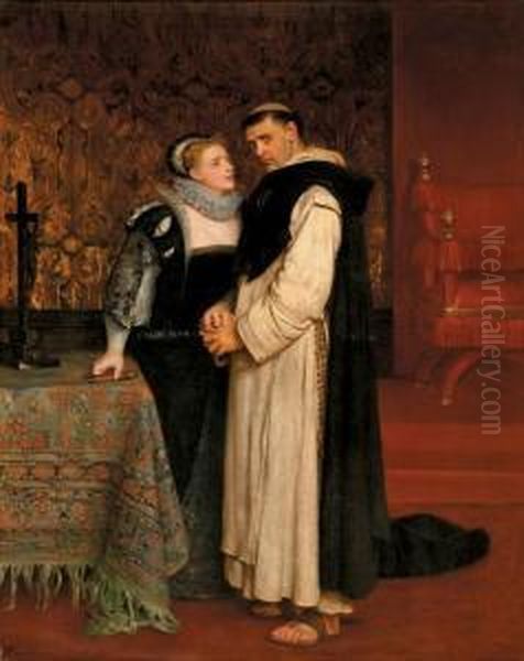 The Confession Oil Painting by Philip Hermogenes Calderon