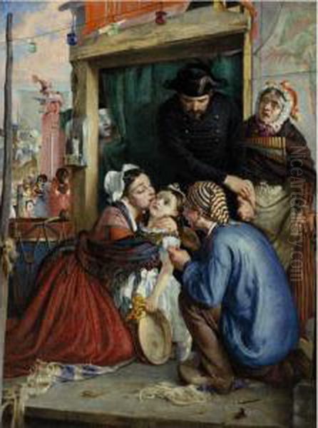 French Peasants Finding Their Stolen Child Oil Painting by Philip Hermogenes Calderon