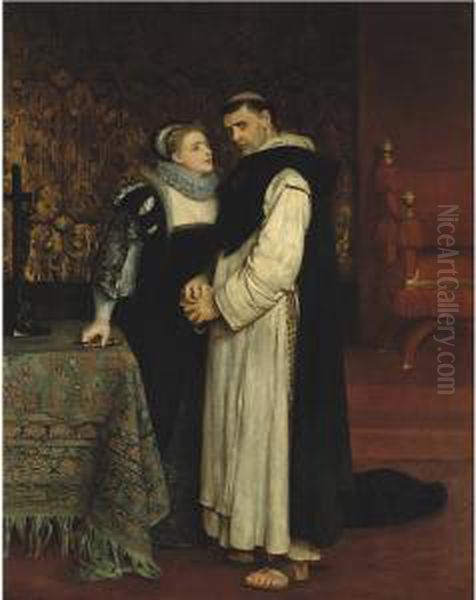 The Confession Oil Painting by Philip Hermogenes Calderon