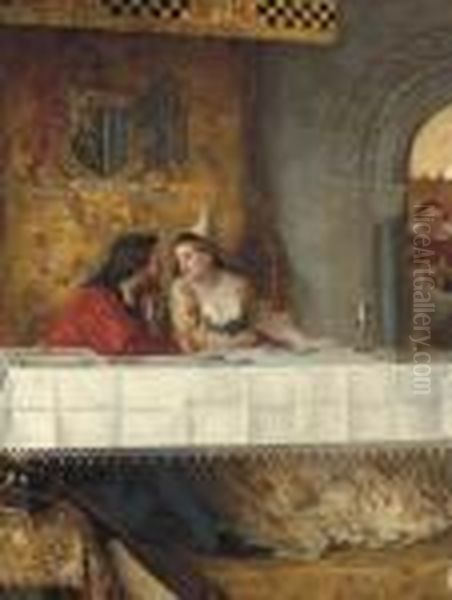 Words Of Love Oil Painting by Philip Hermogenes Calderon