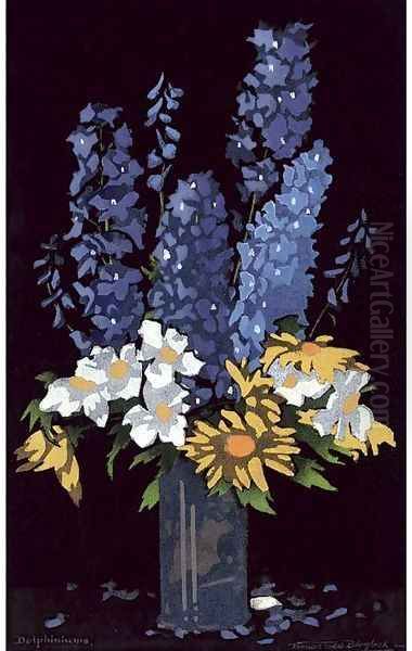 Delphiniums Oil Painting by Thomas Todd Blaylock