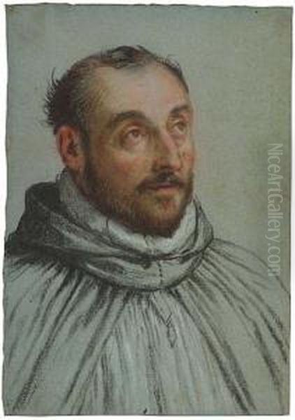 Head Of An Ecclesiastic Oil Painting by Carletto Carliari