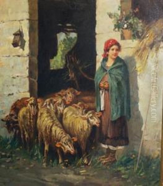 Tending To The Sheep Oil Painting by John, Giovanni Califano