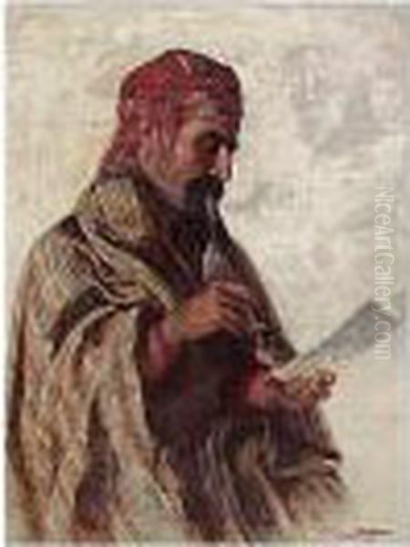 Study Of A Man Smoking Oil Painting by John, Giovanni Califano