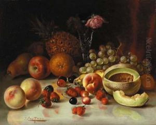 Still Life With Fruit Oil Painting by John, Giovanni Califano