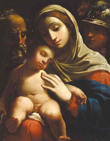 The Holy Family with a soldier Oil Painting by Antonio Burino