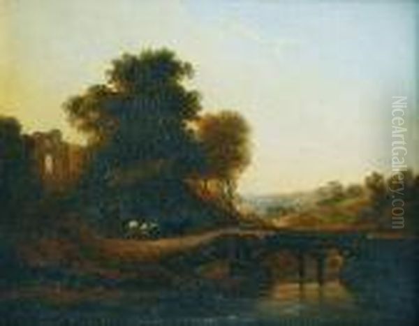 El Puente De Madera Oil Painting by Sir Augustus Wall Callcott