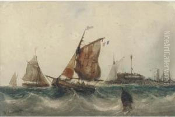 Rouge Fort Quay, Calais Oil Painting by William James Callcott