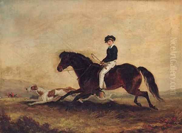 The Second Earl of Craven following a Hunt Oil Painting by Edmund Bristow