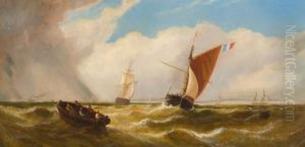 A Windy Day Oil Painting by George D. Callow