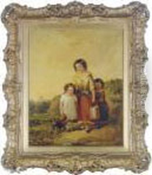 The Farmer's Children Oil Painting by George D. Callow